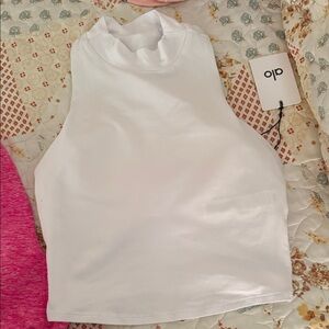 ALO Yoga White High-Neck Tank Top